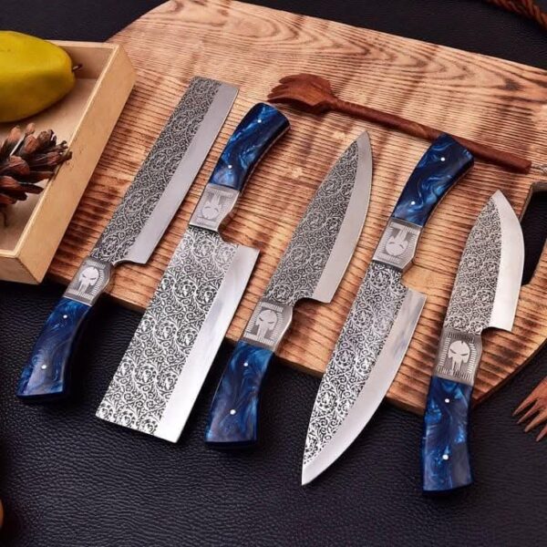 "Precision Crafted: Handmade Stainless Steel Kitchen Knife Set for Exceptional Durability and Sleek Performance" - Image 3