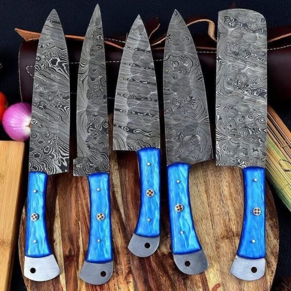 "Artisan Craft: Handmade Damascus Steel Kitchen Knife Set for Ultimate Sharpness and Timeless Beauty" - Image 3