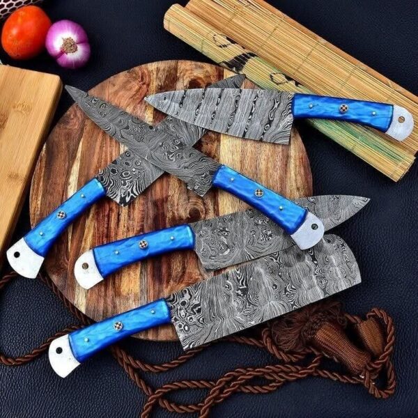 "Artisan Craft: Handmade Damascus Steel Kitchen Knife Set for Ultimate Sharpness and Timeless Beauty" - Image 6