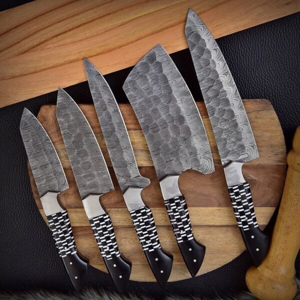 "Crafted to Perfection: Handmade Damascus Steel Kitchen Knife Set for Superior Precision and Enduring Beauty"