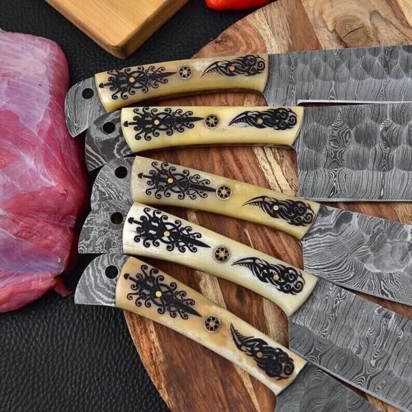 "Forged in Excellence: Handmade Damascus Steel Kitchen Knife Set for Unrivaled Precision and Timeless Craftsmanship" - Image 2