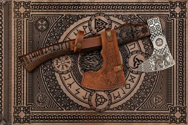 "Premium Quality Handmade Viking Axe – Exquisitely Engraved for a Touch of Norse Elegance" - Image 3