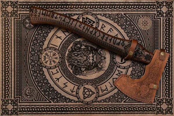 "Premium Quality Handmade Viking Axe – Exquisitely Engraved for a Touch of Norse Elegance" - Image 4