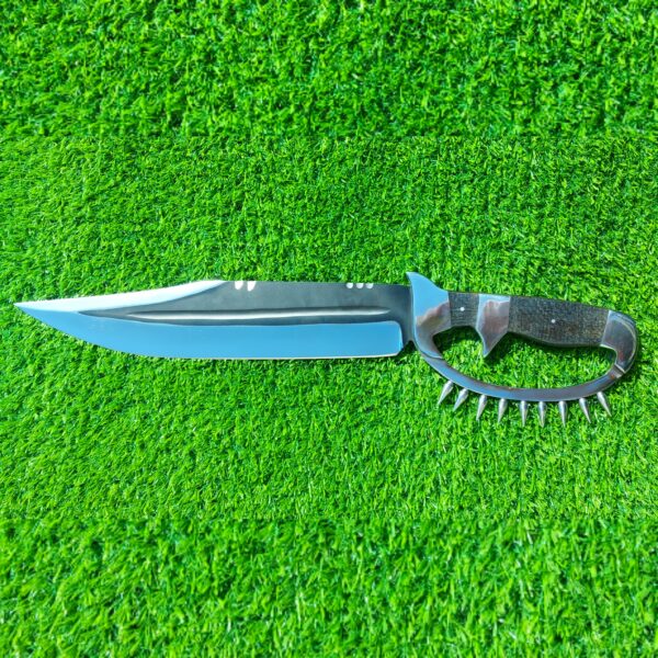 The handmade stainless steel hunting knife features a **D guard** for hand protection and **pins on the guard** for added durability. - Image 14