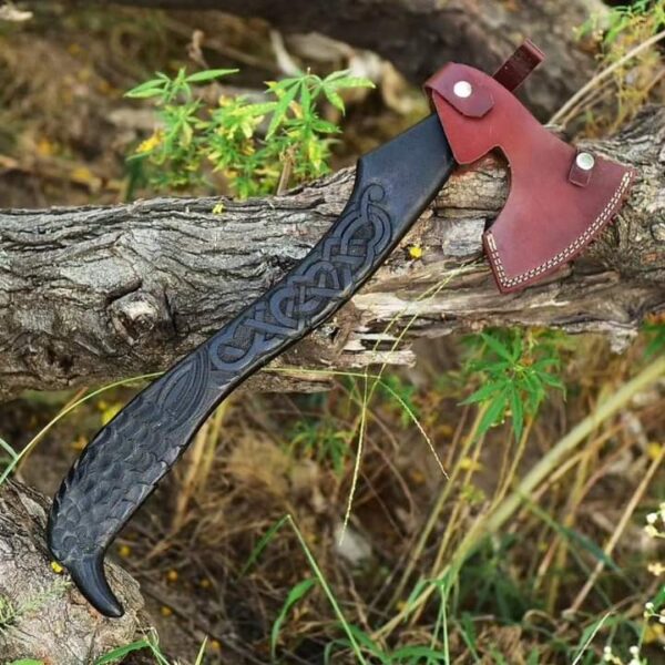 "Custom Handmade Hand-Forged Viking Axe with Raven-Shaped Handle – A Symbol of Strength and Craftsmanship" - Image 9
