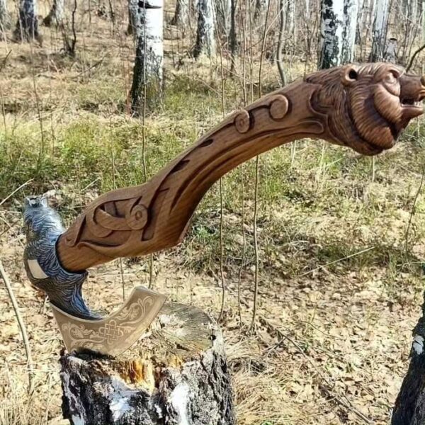 "Mastercrafted Power: Handmade Lion-Shaped Axe for the Bold Warrior" - Image 2