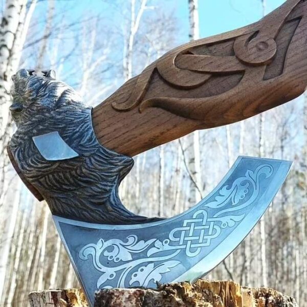 "Mastercrafted Power: Handmade Lion-Shaped Axe for the Bold Warrior" - Image 3