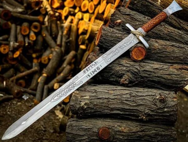 Custom Handmade Medieval Broadsword: A Unique Collectible Piece of Artistry and Craftsmanship. - Image 9