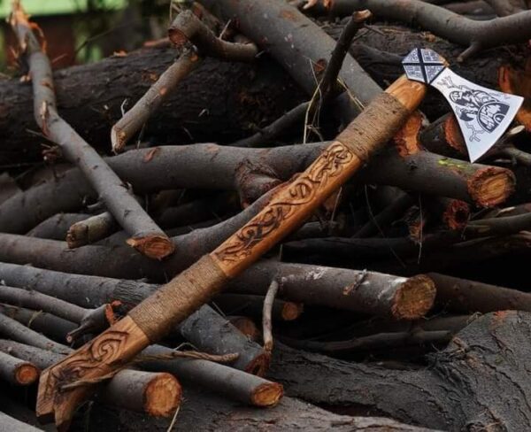 "Handmade Viking Axe: A Timeless Weapon of Strength and Craftsmanship"