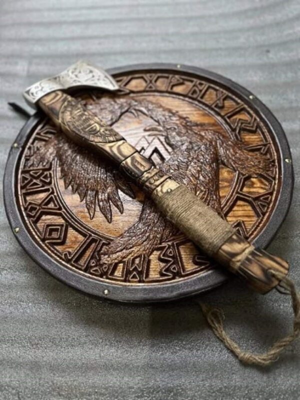 "Odin’s Ravens and Valknut Viking Shield: A Powerful Norse-Inspired Design Featuring Legendary Symbols of Odin and the Afterlife" - Image 5