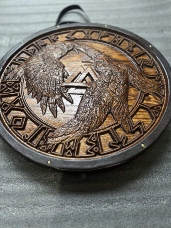"Odin’s Ravens and Valknut Viking Shield: A Powerful Norse-Inspired Design Featuring Legendary Symbols of Odin and the Afterlife" - Image 8