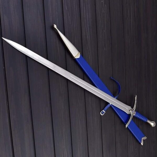 "Handmade Glamdring Replica Sword with Blue Scabbard - Exquisite Craftsmanship and Iconic Design" - Image 4