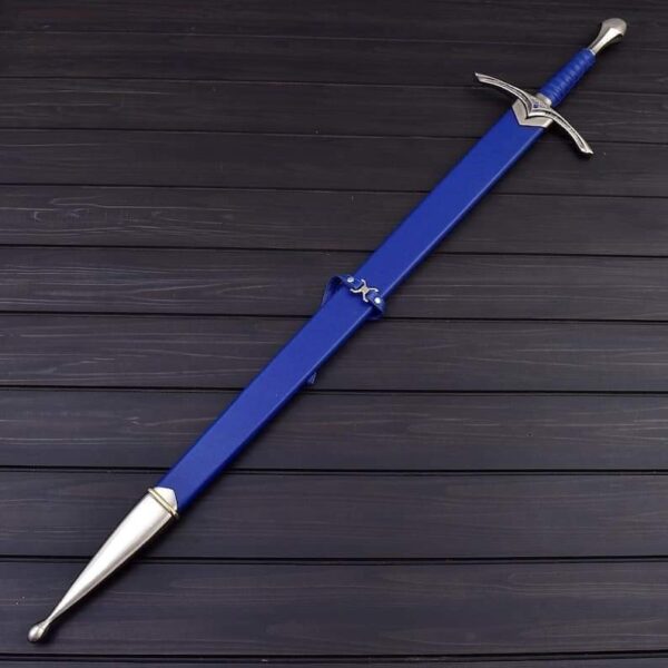 "Handmade Glamdring Replica Sword with Blue Scabbard - Exquisite Craftsmanship and Iconic Design" - Image 3