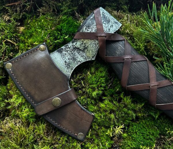 "Custom Handmade Forge Viking Axe: Masterfully Crafted with Ashwood Handle and Hand-Forged Carbon Steel Head for Exceptional Strength, Durability, and Authentic Viking Heritage" - Image 4