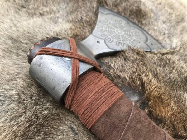 "Custom Handmade Forge Viking Axe: Expertly Crafted with a Sturdy Ash Wood Handle and Hand-Forged Carbon Steel Head for Ultimate Strength, Durability, and Authentic Viking Craftsmanship" - Image 7